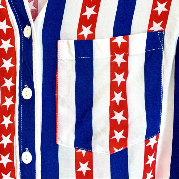 ⭐️BOGO FREE! American Flag Button Up Crop Top - Picture 5 of 7